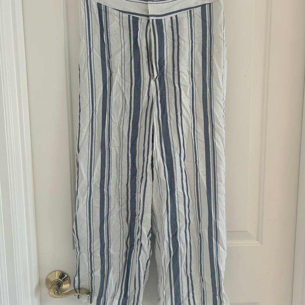 Lauren Conrad Beachy Striped Blue and White Wide Leg Pants